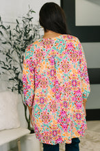 Load image into Gallery viewer, Lizzy Cardigan in Pink and Orange Floral Abstract