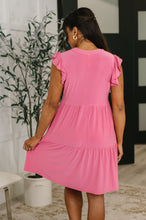 Load image into Gallery viewer, Lizzy Forever Flutter Sleeve Dress in Pink Glow
