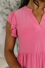 Load image into Gallery viewer, Lizzy Forever Flutter Sleeve Dress in Pink Glow