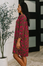 Load image into Gallery viewer, Lizzy Long Sleeve Dress in Pink and Olive Abstract Floral