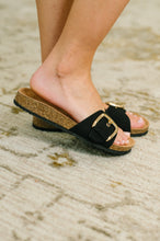 Load image into Gallery viewer, Lizzy Slip On Buckle Strap Sandal in Black