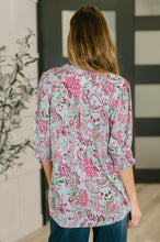 Load image into Gallery viewer, Lizzy Smock Top in Mint and Pink Floral Paisley