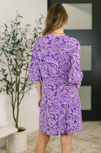 Load image into Gallery viewer, Lizzy Sunday Dress in Purple Paisley