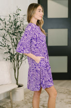 Load image into Gallery viewer, Lizzy Sunday Dress in Purple Paisley