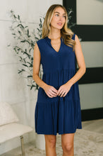 Load image into Gallery viewer, Lizzy Tiered Tank Dress in Navy