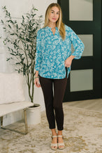 Load image into Gallery viewer, Lizzy Top in Aqua Paisley
