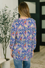 Load image into Gallery viewer, Lizzy Top in Royal Blue Paisley