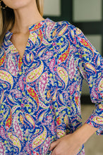 Load image into Gallery viewer, Lizzy Top in Royal Blue Paisley
