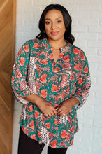 Load image into Gallery viewer, Lizzy Top in Teal Snake Print