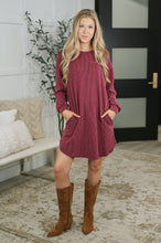 Load image into Gallery viewer, Love to Love You Textured Knit Dress in Burgundy