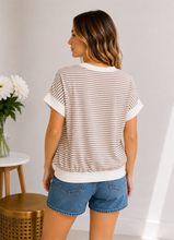 Load image into Gallery viewer, Mocha Morning Stripe Top