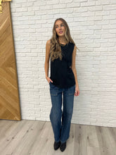 Load image into Gallery viewer, New Normal Pleat Detail Sleeveless Top in Black