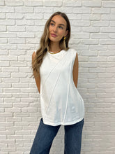 Load image into Gallery viewer, New Normal Pleat Detail Sleeveless Top in White