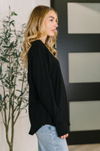 Load image into Gallery viewer, Nice to Each Other Raglan Sleeve Top in Black