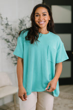 Load image into Gallery viewer, Not That Complicated Textured Boxy Tee in Turquoise