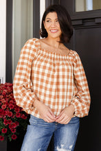 Load image into Gallery viewer, One Fine Afternoon Gingham Plaid Top In Caramel