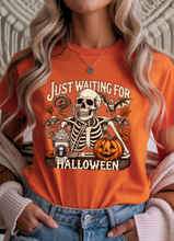 Load image into Gallery viewer, Just Waiting For Halloween Graphic Tee (multiple color options)
