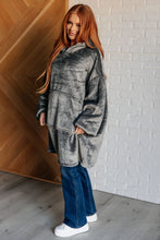 Load image into Gallery viewer, Oversized Velour Blanket Hoodie in Gray