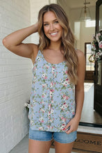 Load image into Gallery viewer, Garden Party Ready Floral Button Tank