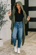 Load image into Gallery viewer, Pamper Travel Hooded Cardigan in Olive