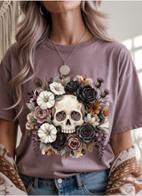 Load image into Gallery viewer, Avoiding Floral Skull Graphic Tee & Sweatshirt (multiple color options)