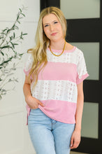 Load image into Gallery viewer, Parlour Picnic Color Block Knit Top in Pink