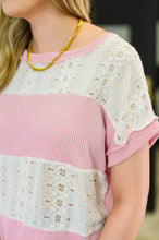 Load image into Gallery viewer, Parlour Picnic Color Block Knit Top in Pink
