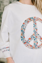 Load image into Gallery viewer, Peace, Love, and Flowers Peace Sign Top