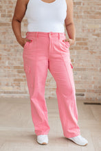 Load image into Gallery viewer, JUDY BLUE Peggy High Rise Cargo Straight Jeans in Pink