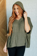Load image into Gallery viewer, Perfectly Poised Hooded Poncho in Olive