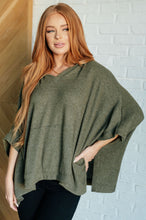 Load image into Gallery viewer, Perfectly Poised Hooded Poncho in Olive