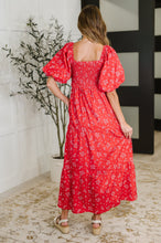 Load image into Gallery viewer, Petals & Promises V-Neck Dress in Red Multi