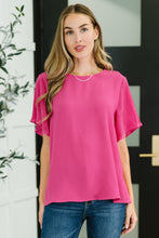 Load image into Gallery viewer, Pink and Perfect Ruffle Sleeve Top