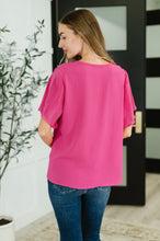 Load image into Gallery viewer, Pink and Perfect Ruffle Sleeve Top