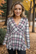 Load image into Gallery viewer, Pinky Plaid - Peplum