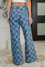 Load image into Gallery viewer, All Checked In Wide Leg Checkered Jeans (2 color options)