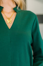 Load image into Gallery viewer, Portfolio Quarter Sleeve Dress in Hunter Green