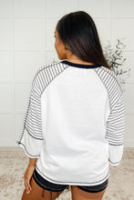 Load image into Gallery viewer, Preoccupied Striped Sleeve Top in Black