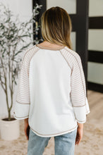 Load image into Gallery viewer, Preoccupied Striped Sleeve Top in Tan