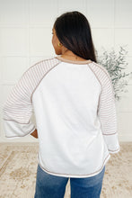 Load image into Gallery viewer, Preoccupied Striped Sleeve Top in Tan