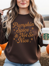 Load image into Gallery viewer, Pumpkin Spice & Not So Nice Graphic Sweatshirt (multiple color options)