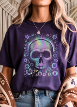 Load image into Gallery viewer, Holographic Skulls Graphic Tee (multiple color options)