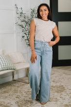 Load image into Gallery viewer, Quite Intimately Striped Muscle Tee in Brown