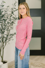 Load image into Gallery viewer, Ribbed Long Sleeve in Fuchsia