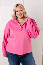 Load image into Gallery viewer, Same Ol' Situation Collared Pullover in Hot Pink