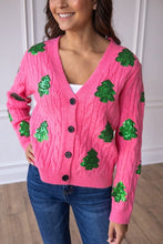 Load image into Gallery viewer, Sequin Trees Cardigan
