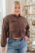 Load image into Gallery viewer, She's Got Game Cropped Jacket in Brown