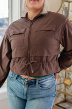 Load image into Gallery viewer, She's Got Game Cropped Jacket in Brown