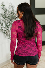 Load image into Gallery viewer, Sheer Intentions Lace Layering Top Fuchsia