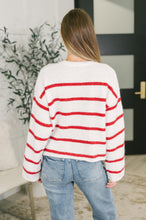 Load image into Gallery viewer, Softly Secure Drop Shoulder Sweater in Red and White